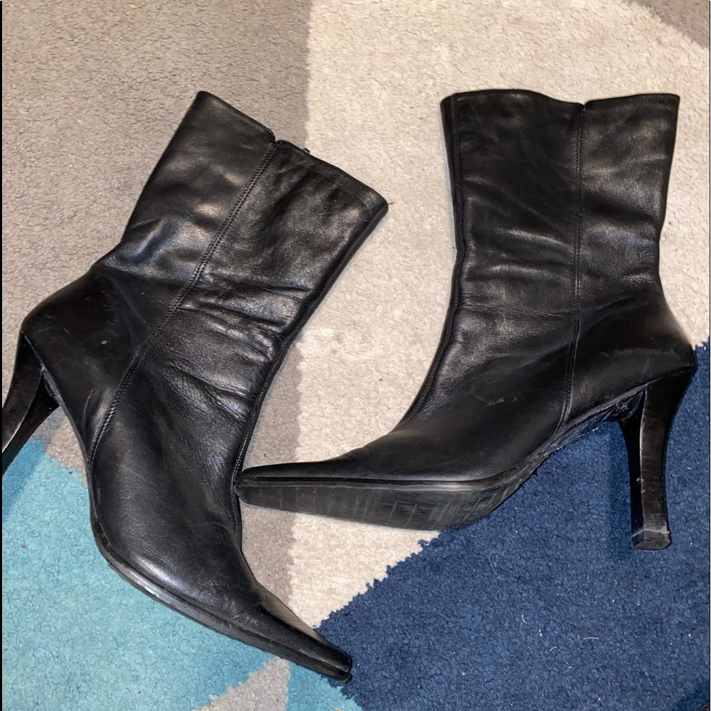 Black leather boots size 11